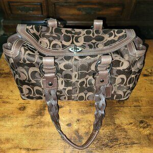 Coach Chelsea Brown Satchel Tote Bag G0793-70995 Braided Handles with Bag